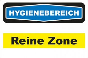 Hinweisschild Hygienebereich Reine Zone gelb · selbstklebend