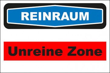 Hinweisschild Reinraum Unreine Zone rot · MAGNETSCHILD
