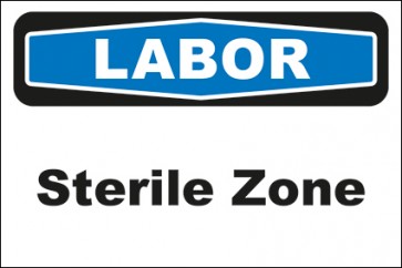 Hinweis-Aufkleber Labor Sterile Zone | stark haftend