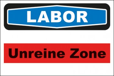 Hinweisschild Labor Unreine Zone rot · MAGNETSCHILD