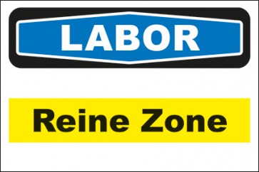 Hinweisschild Labor Reine Zone gelb