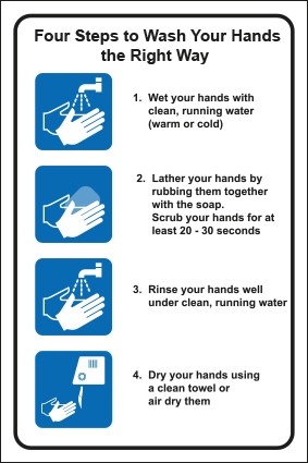 Hinweis-Aufkleber Wash Your Hands the Right Way