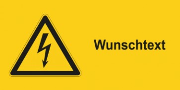 Warnhinweis Schild Elektrotechnik Wunschtext · mit Warnzeichen