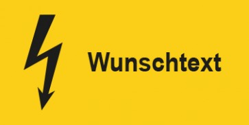 Warnhinweis Aufkleber Elektrotechnik Wunschtext · mit Blitz Symbol | stark haftend