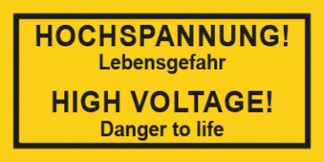 Warnhinweis Magnetschild Elektrotechnik Hochspannung-Lebensgefahr D-E · mit Rahmen
