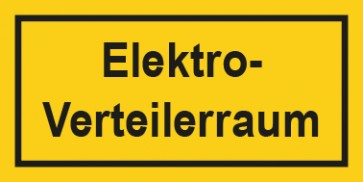 Warnhinweis Aufkleber Elektrotechnik Elektro-Verteilerraum · mit Rahmen | stark haftend