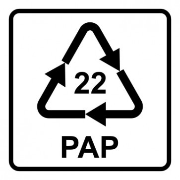 Aufkleber Recycling Code 22 · PAP · Papier | viereckig · weiß