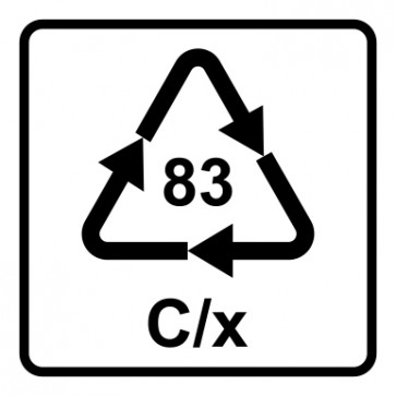 Aufkleber Recycling Code 83 · C/x · Verbund Pappe/Papier mit Weißblech | viereckig · weiß