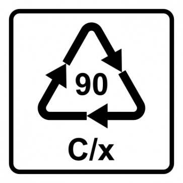 Magnetschild Recycling Code 90 · C/x · Verbund Kunststoff mit Aluminium | viereckig · weiß