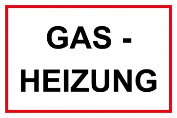 Schild GAS-HEIZUNG rot · weiß 