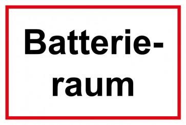 Magnetschild Batterieraum rot · weiß 