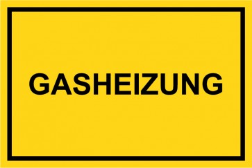 Schild GASHEIZUNG schwarz · gelb | selbstklebend