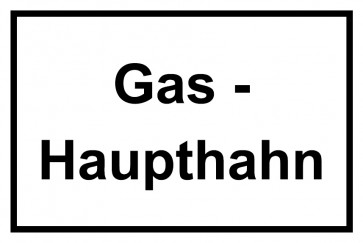Magnetschild Gas-Haupthahn schwarz · weiss 