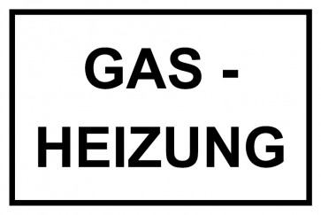Schild GAS-HEIZUNG schwarz · weiss 