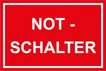 Schild NOT-SCHALTER weiss · rot | selbstklebend