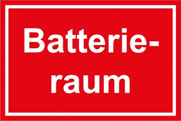 Aufkleber Batterieraum weiss · rot | stark haftend