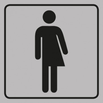 WC Toiletten Schild | Transgender | viereckig · grau · selbstklebend