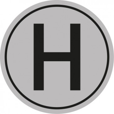 WC Toiletten Schild | H | rund · grau · selbstklebend