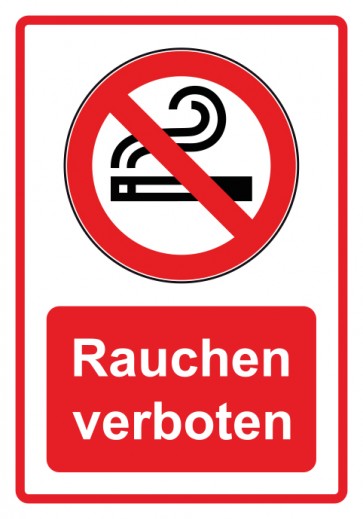 Schild Verbotszeichen Piktogramm & Text deutsch · Rauchen verboten · rot (Verbotsschild)