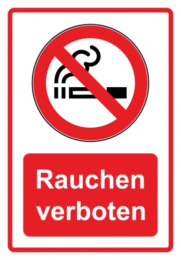 Magnetschild Verbotszeichen Piktogramm & Text deutsch · Rauchen verboten · rot (Verbotsschild magnetisch · Magnetfolie)