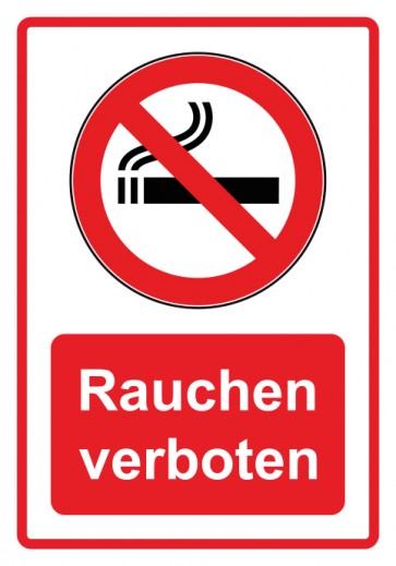 Aufkleber Verbotszeichen Piktogramm & Text deutsch · Rauchen verboten · rot (Verbotsaufkleber)