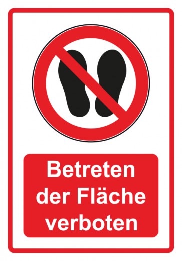 Schild Verbotszeichen Piktogramm & Text deutsch · Betreten der Fläche verboten · rot | selbstklebend (Verbotsschild)