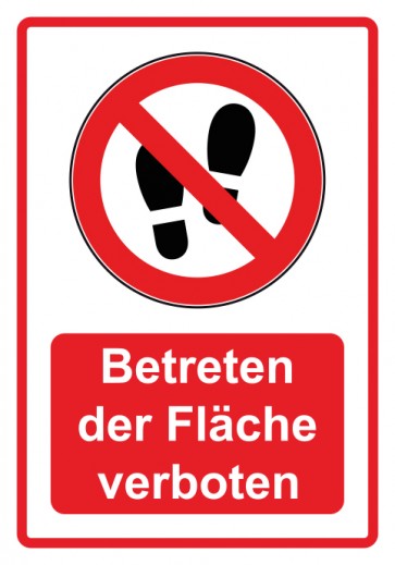 Schild Verbotszeichen Piktogramm & Text deutsch · Betreten der Fläche verboten · rot (Verbotsschild)