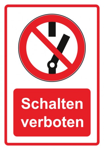 Aufkleber Verbotszeichen Piktogramm & Text deutsch · Schalten verboten · rot (Verbotsaufkleber)