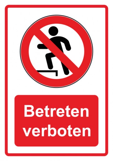 Aufkleber Verbotszeichen Piktogramm & Text deutsch · Betreten verboten · rot | stark haftend (Verbotsaufkleber)