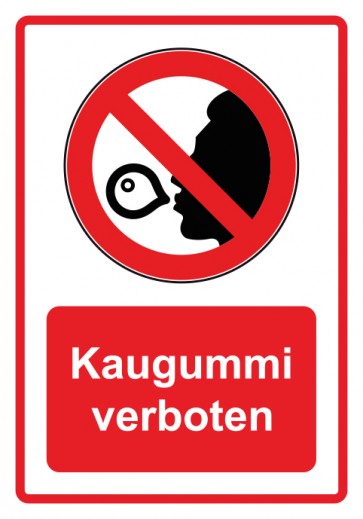 Aufkleber Verbotszeichen Piktogramm & Text deutsch · Kaugummi verboten · rot | stark haftend (Verbotsaufkleber)