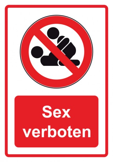 Schild Verbotszeichen Piktogramm & Text deutsch · Sex verboten · rot (Verbotsschild)