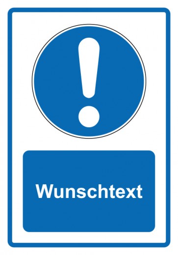 Aufkleber Gebotszeichen Piktogramm & Text deutsch · Allgemeines Gebotszeichen · blau (Gebotsaufkleber)