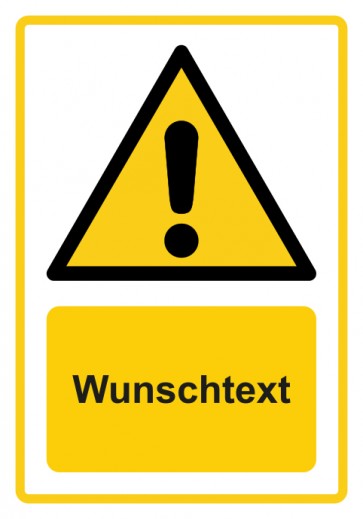 Schild Warnzeichen Piktogramm & Text deutsch · Allgemeines Warnzeichen · ISO_7010_W001 · gelb