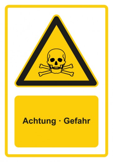 Schild Warnzeichen Piktogramm & Text deutsch · Hinweiszeichen Achtung Gefahr · gelb
