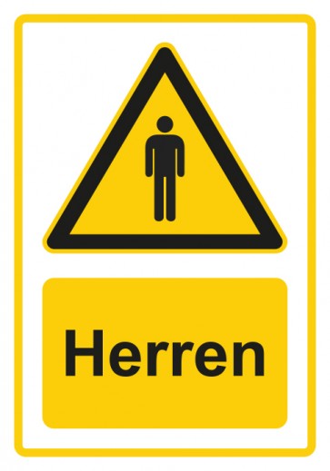 Schild Warnzeichen Piktogramm & Text deutsch · Piktogramm Mann · gelb | selbstklebend
