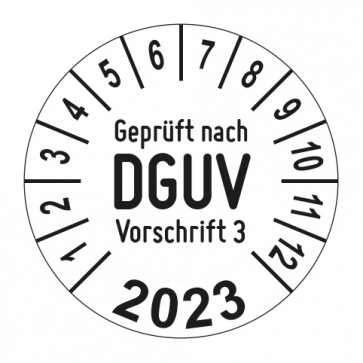 Jahresprüfplakette Geprüft nach DGUV Vorschrift 3 - Jahreszahl im Bogen_2