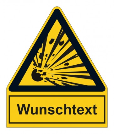 MAGNETSCHILD Warnzeichen mit Anhang · Warnung vor explosionsgefährlichen Stoffen