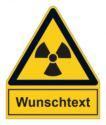 Aufkleber Warnzeichen mit Anhang · Warnung vor radioaktiven Stoffen