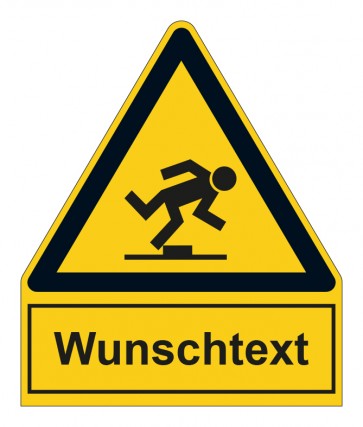 Schild Warnzeichen mit Anhang · Warnung vor Hindernissen am Boden
