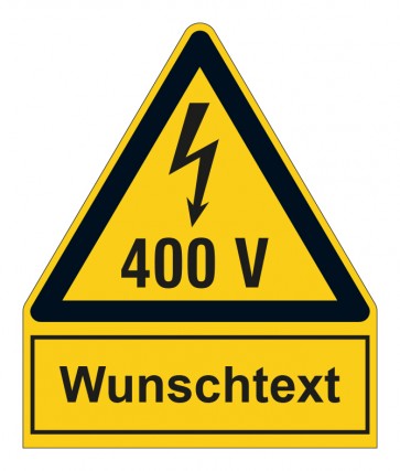 MAGNETSCHILD Warnzeichen mit Anhang · Warnung vor elektrischer Spannung 400V
