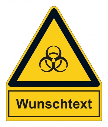 MAGNETSCHILD Warnzeichen mit Anhang · Warnung vor Biohazard-Virus Wunschtext