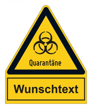 Aufkleber Warnzeichen mit Anhang · Warnung vor Quarantäne