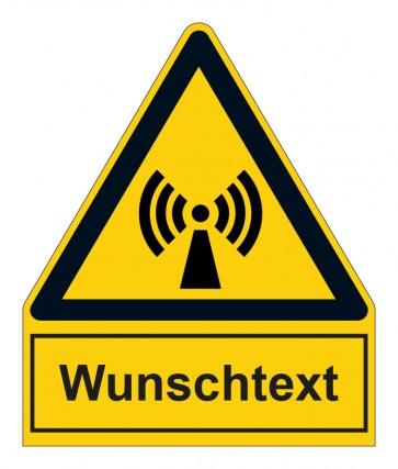 MAGNETSCHILD Warnzeichen mit Anhang · Warnung vor nicht ionisierender Strahlung · ISO_7010_W005