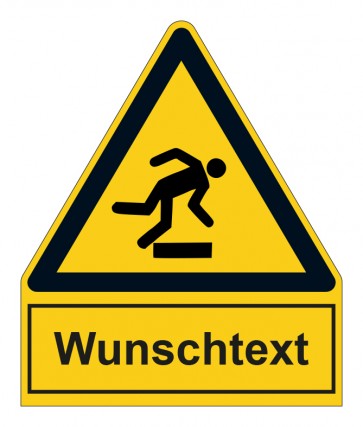 Aufkleber Warnzeichen mit Anhang · Warnung vor Hindernissen am Boden · ISO_7010_W007