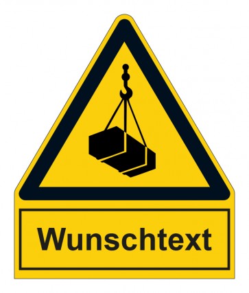 Schild Warnzeichen mit Anhang · Warnung vor schwebender Last · ISO_7010_W015