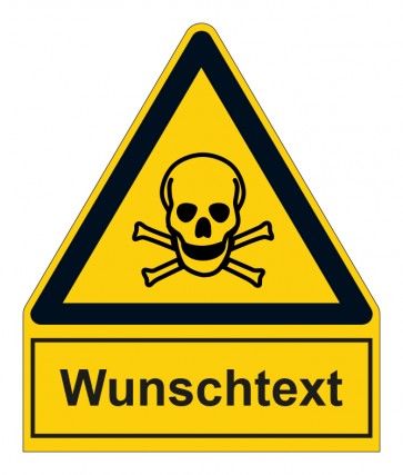 Aufkleber Warnzeichen mit Anhang · Warnung vor giftigen Stoffen · ISO_7010_W016