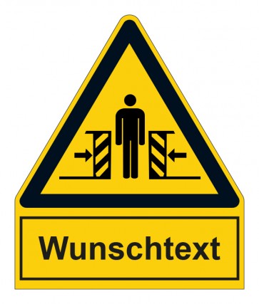 Schild Warnzeichen mit Anhang · Warnung vor Quetschgefahr · ISO_7010_W019