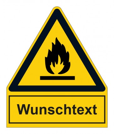 MAGNETSCHILD Warnzeichen mit Anhang · Warnung vor feuergefährlichen Stoffe · ISO_7010_W021