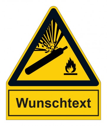 Schild Warnzeichen mit Anhang · Warnung vor Gasflaschen · ISO_7010_W029