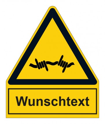 MAGNETSCHILD Warnzeichen mit Anhang · Warnung vor Stacheldraht · ISO_7010_W033